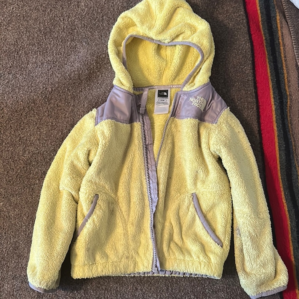 Kids Yellow Fleece North Face Hoodie - 4T